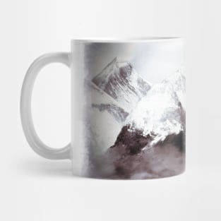 Panoramic View Of Everest Mountain Painting Mug